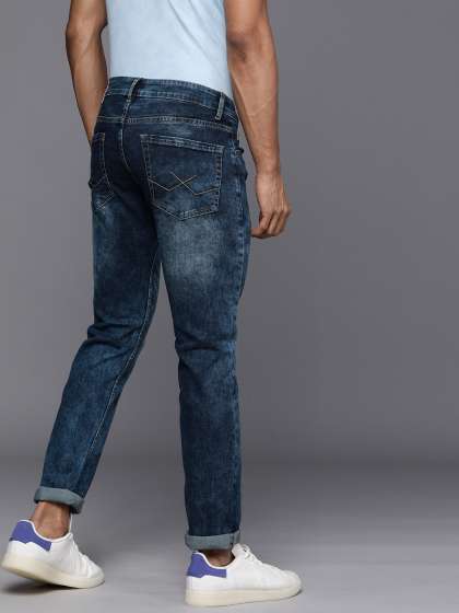 WROGN Men Blue Slim Fit Heavy Fade Stretchable Jeans