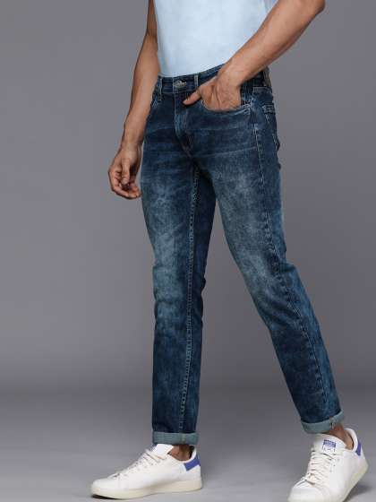 WROGN Men Blue Slim Fit Heavy Fade Stretchable Jeans
