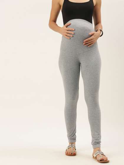Blush 9 Maternity
                        Women Grey Melange Over The Bump Churidar
                        Leggings