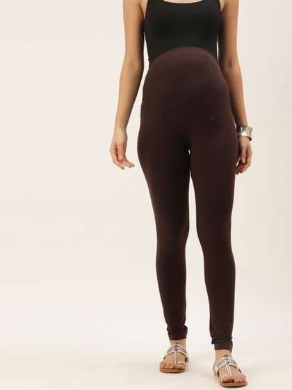 Blush 9 Maternity
                        Women Coffee Brown Over The Bump Churidar
                        Leggings