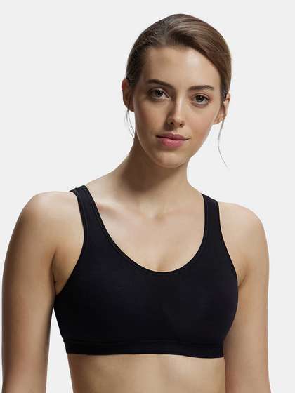 Jockey Wirefree
                          Non Padded Combed Cotton Full Coverage Slip-On
                          Active Bra-1376