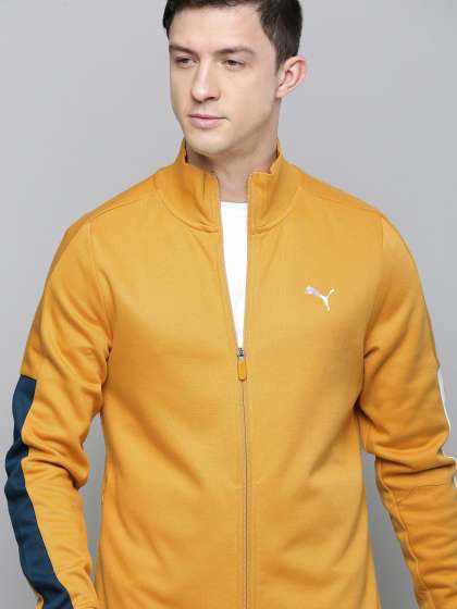 Price History of one8 x PUMA Men Mustard Yellow Solid Slim Fit Track Jacket With Contrast Details from Myntra 111 10660529
