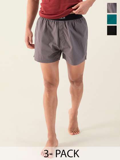DAMENSCH Men Pack Of 3
                      Solid Ultra-light Everyday Pure Cotton Boxers