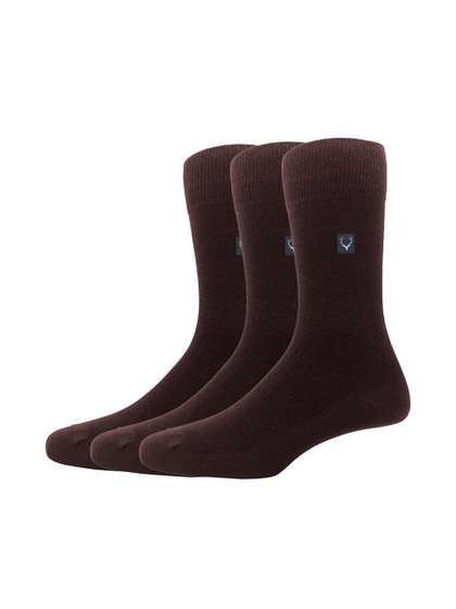 Allen Solly Men Pack Of
                    3 Brown Solid Calf-Length Socks