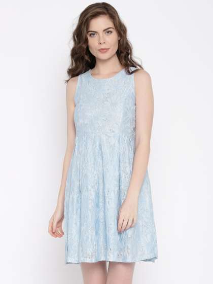 Blue Lace Sheath Dress