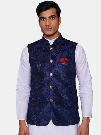 Wintage Men Velvet Nehru Jacket