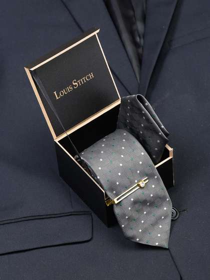 LOUIS STITCH Men Silk
                    Necktie Accessory Gift Set