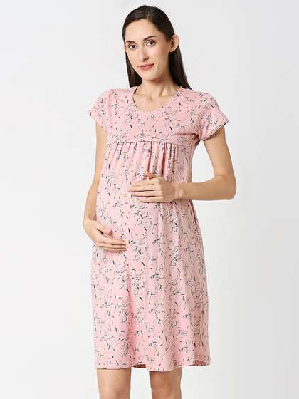 AV2 Women Pink
                        Printed Maternity Nightdress