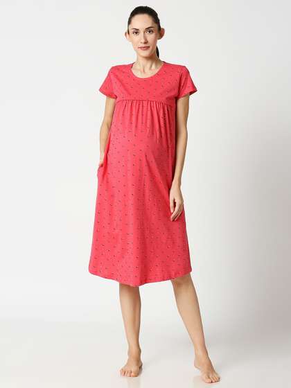 AV2 Women Pink
                        Printed Maternity Nightdress