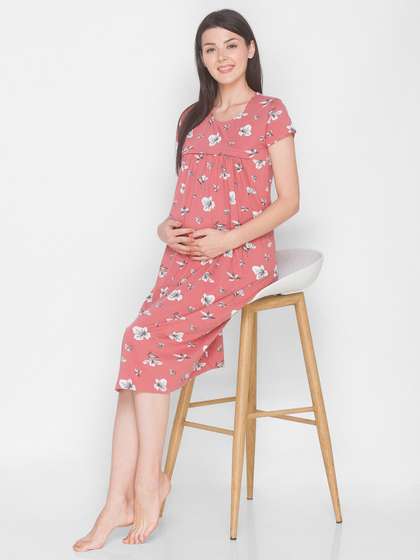 AV2 Pink Printed
                        Maternity Short Nightdress