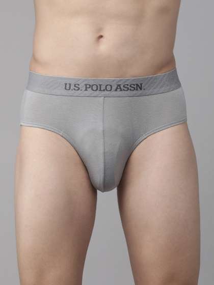 U.S. Polo Assn. Men
                        Grey Solid Briefs I702-G01-PL