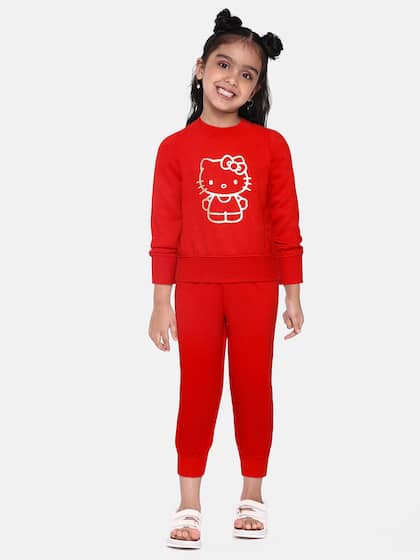 pspeaches Girls Red T-shirt with Trousers
