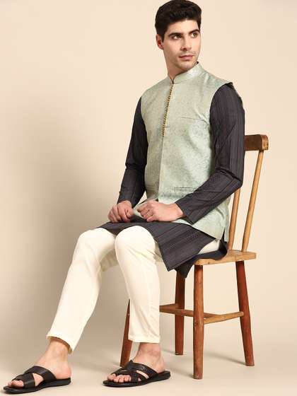 Anouk Woven Design Nehru Jacket