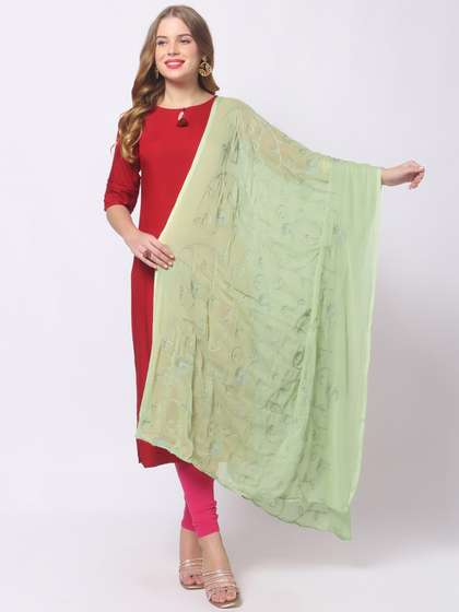 Dupatta Bazaar
                          Green Embroidered Dupatta