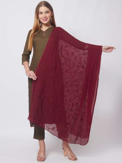 Dupatta Bazaar
                          Maroon Embroidered Dupatta