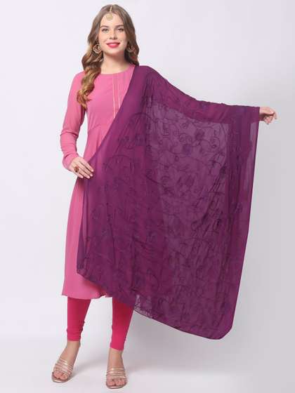 Dupatta Bazaar
                        Purple Embroidered Dupatta