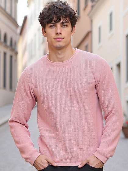 Bewakoof Men Flat
                        Knit Sweater