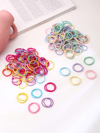 Yellow Chimes 200 Pcs
                      of Small Rubber Bands with Kitty Tin Storage Box