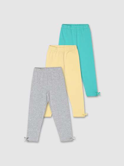 max Girls Pack Of 3
                    Solid Ankle-Length Leggings