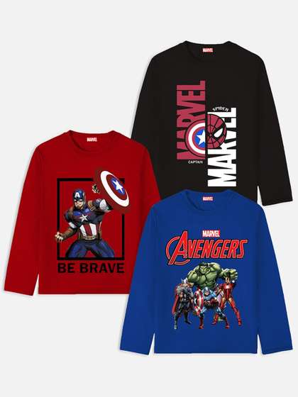 YK Marvel Boys Pack of 3
                    Avengers Printed T-shirt