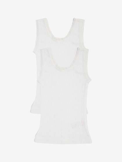 Kanvin Girls Pack Of 2
                    Off White Solid Thermal Tops