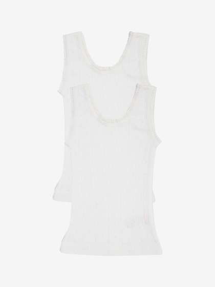 Kanvin Girls Pack of 2
                    Off-White Ribbed Thermal Tops