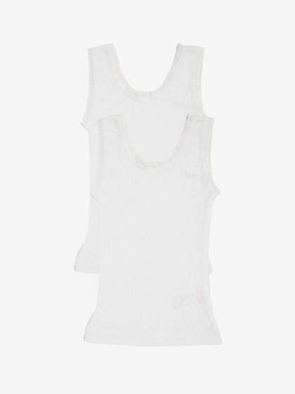 Kanvin Girls Pack of 2
                    Off-White Self Design Thermal Tops