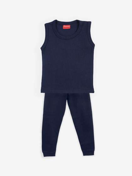 Kanvin Boys Navy Blue
                    Ribbed Thermal Set