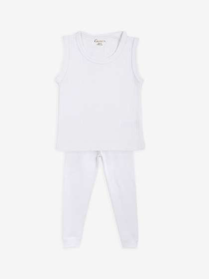 Kanvin Boys White
                      Ribbed Thermal Set