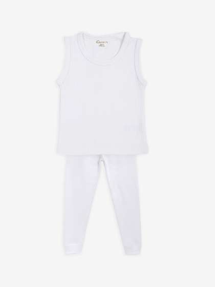 Kanvin Boys White
                      Ribbed Thermal Set