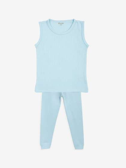 Kanvin Boys Blue Solid
                    Thermal Set