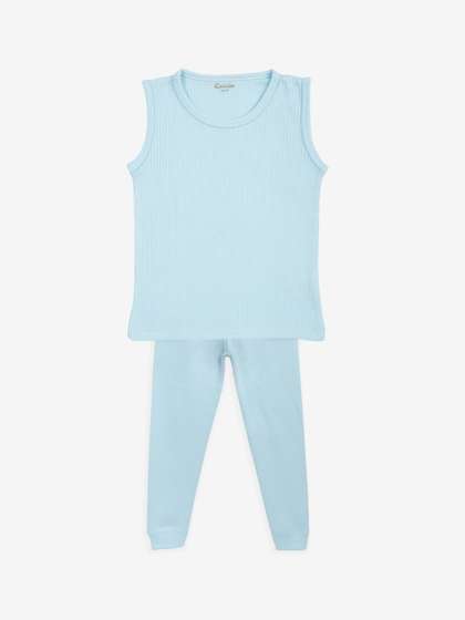 Kanvin Boys Blue Ribbed
                    Thermal Set