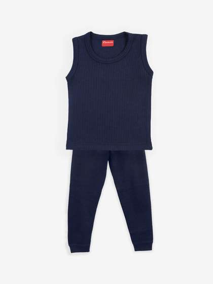 Kanvin Boys Navy Blue
                    Ribbed Thermal Set