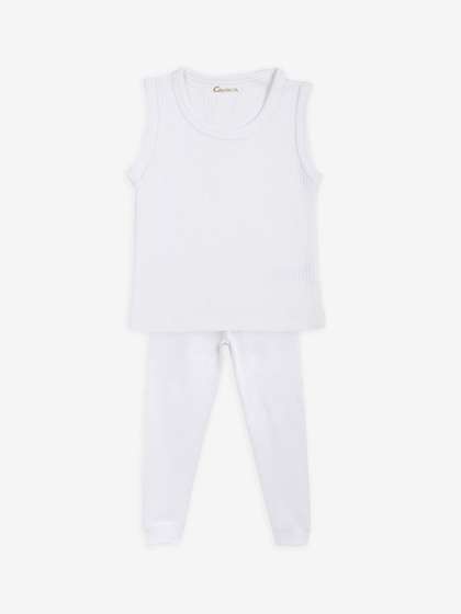 Kanvin Boys White Solid
                    Thermal Set