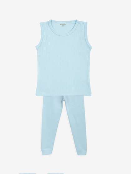 Kanvin Boys Blue Solid
                    Thermal Set