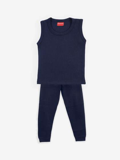 Kanvin Boys Navy Blue
                    Ribbed Thermal Set