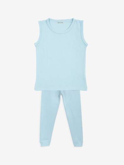 Kanvin Boys Blue Solid
                    Thermal Set