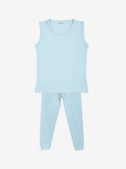 Kanvin Boys Blue Ribbed
                    Thermal Set