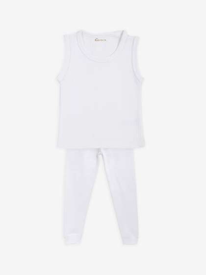 Kanvin Boys White Solid
                    Thermal Set