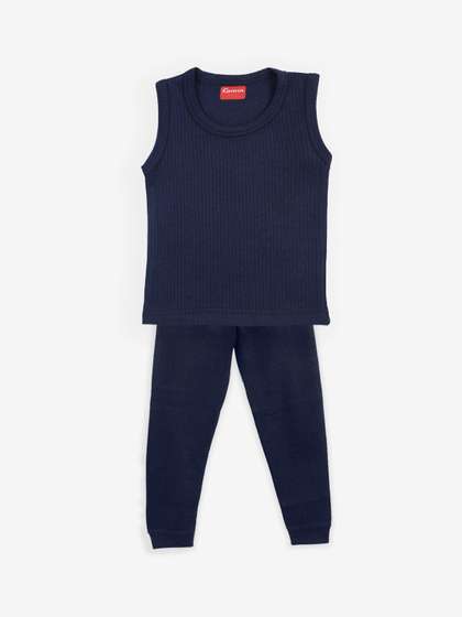 Kanvin Boys Navy Blue
                    Ribbed Thermal Set