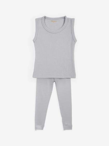 Kanvin Boys Grey Ribbed
                    Thermal Set