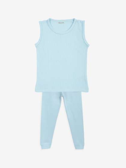 Kanvin Boys Blue Solid
                    Thermal Set