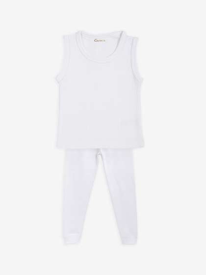 Kanvin Boys White Ribbed
                    Thermal Set