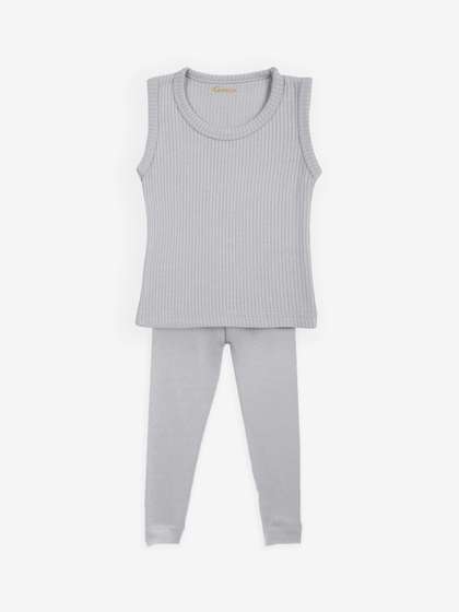 Kanvin Boys Grey Ribbed
                    Thermal Set
