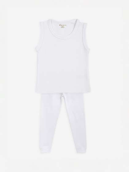 Kanvin Boys White
                      Ribbed Thermal Set