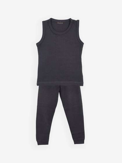 Kanvin Boys Charcoal
                      Grey Solid Thermal Set