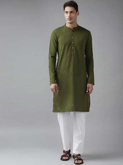See Designs Olive
                        Thread Work Pure Cotton Kurta