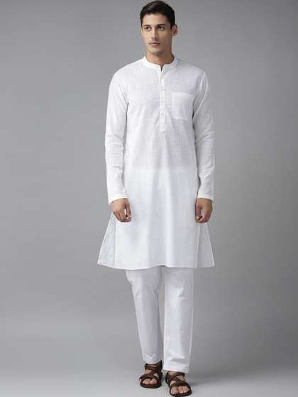 See Designs Men White
                      Straight Cotton Kurta