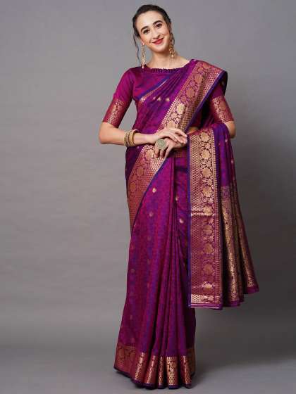 Price History of Mitera Woven Design Banarasi Saree from Myntra 111 8252780