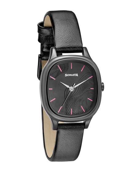 Sonata Linnea Quartz
                        Analog With Black Dial Watch For Women -
                        Nt8173nl01
